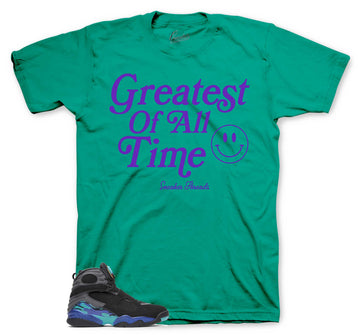 Retro 8 White Aqua Shirt - Goat