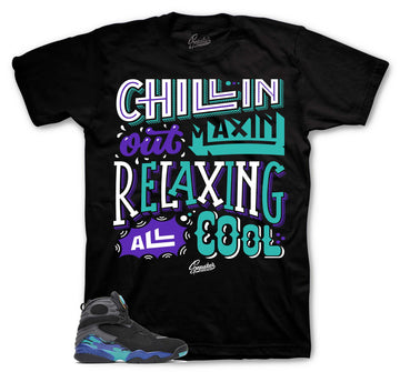 Retro 8 Aqua Shirt - Relaxin - Black