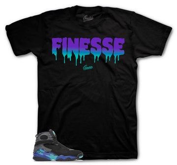 Retro 8 White Aqua Shirt - Finesse - Black