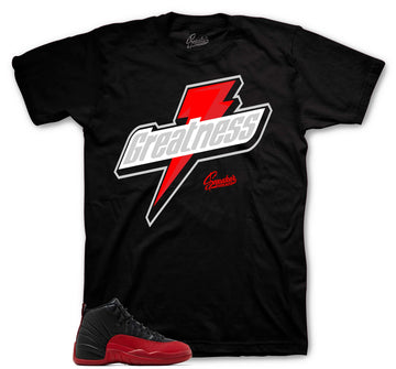 Retro 12 Flu Game Shirt - Greatness - Black