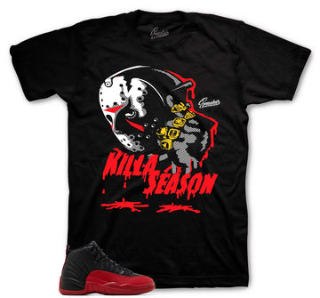 Retro 12 Flu Game Shirt - Killa Season - Black