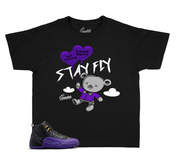 Kids Field Purple 12 Shirt - Money Over Love - Black