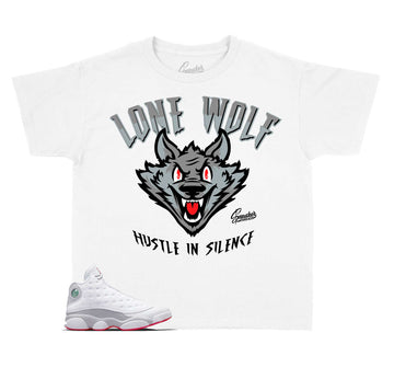 Kids Wolf Grey 13 Shirt - Lone Wolf - White