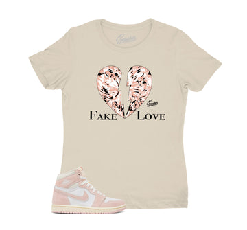 Womens Washed Pink 1 Shirt - Love - Natural