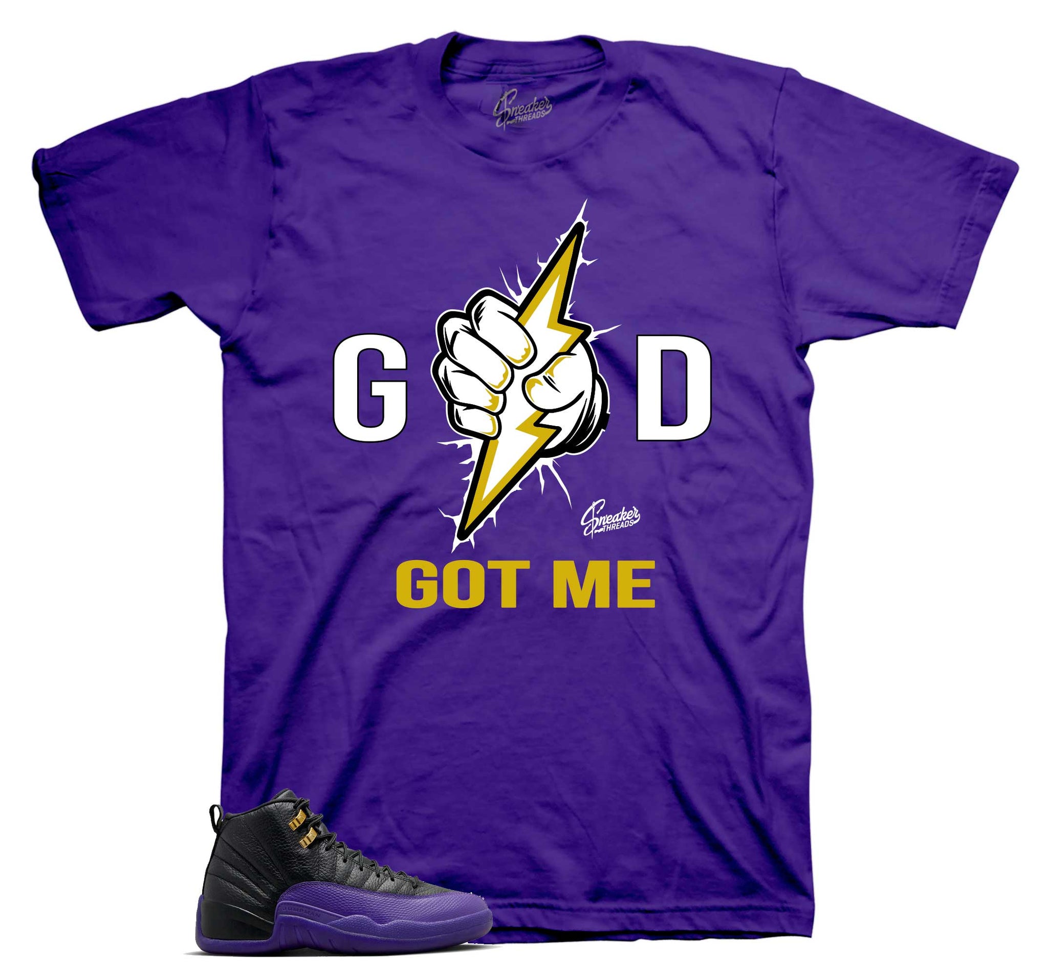 Retro 12 Field Purple Shirt - God Got Me - Purple