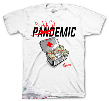 Retro 13 Wolf Grey Shirt - Bandemic - White