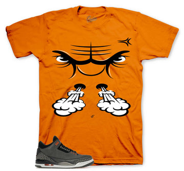 Retro 3 Fear Shirt - Raging Face - Orange
