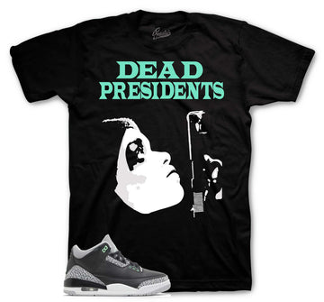 Retro 3 Green Glow Shirt - Dead Pres - Black