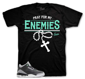 Retro 3 Green Glow Shirt - Enemies - Black