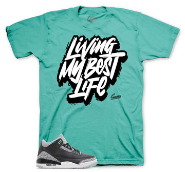 Retro 3 Green Glow Shirt - Living Life - Green