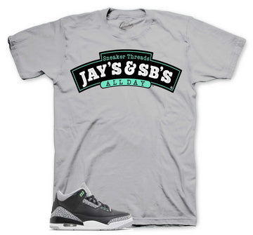 Retro 3 Green Glow Shirt - Jays & Sbs - Black