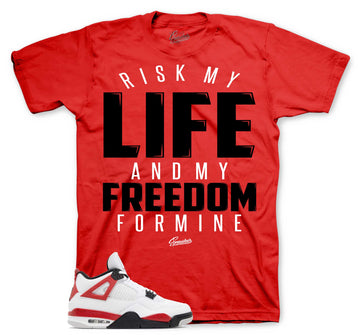 Retro 4 Red Cement Shirt - My Life - Red