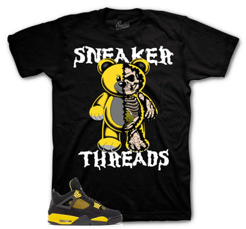 Retro 4 Yellow Thunder Shirt - Play Bear - Black