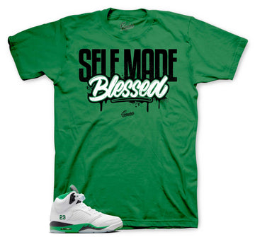 Retro 5 Lucky Green Shirt - Self Made - Green