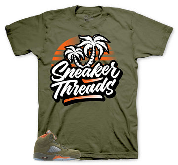 Retro 5 Olive Shirt - ST Palms - Military Green