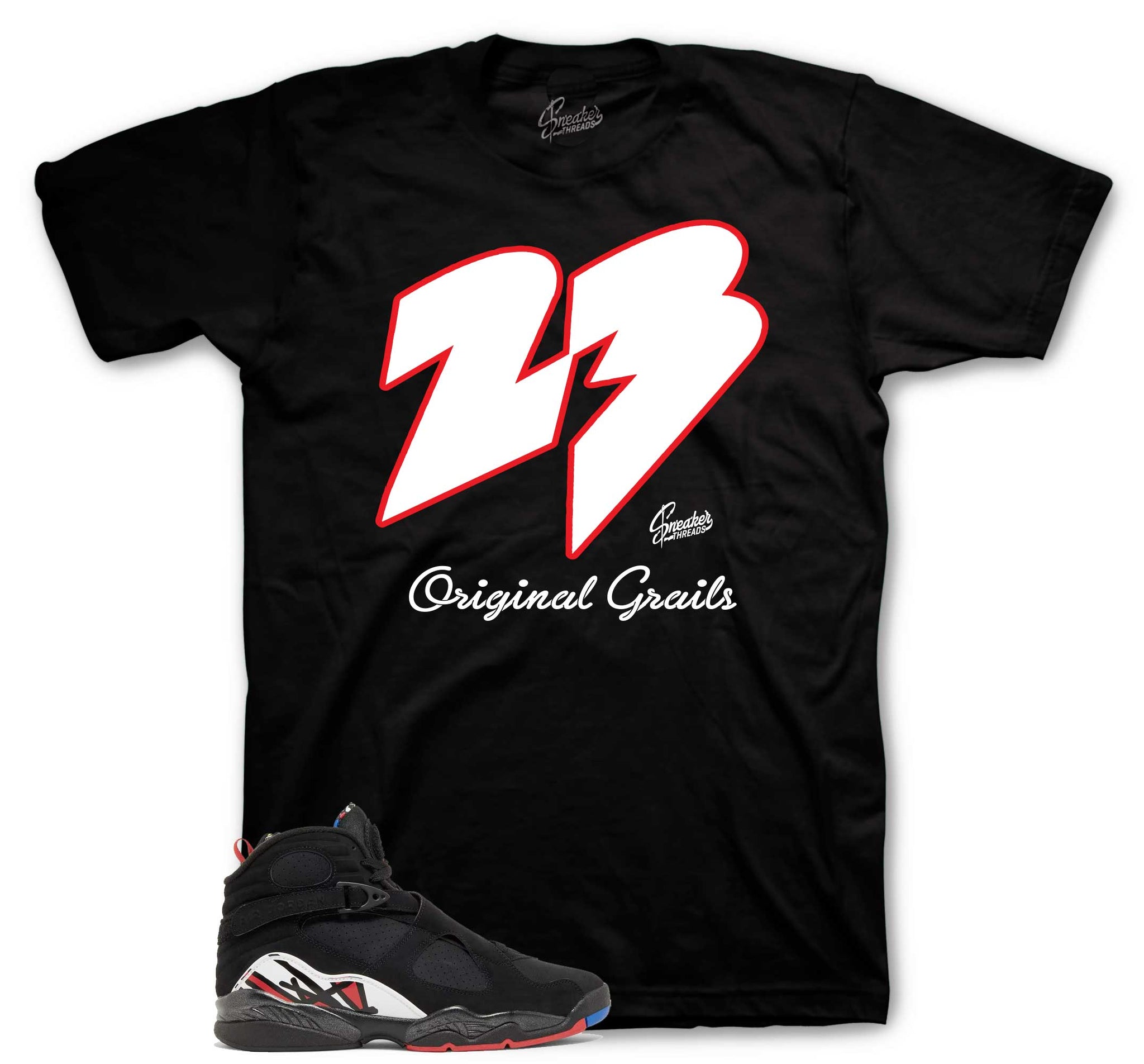 Retro 8 Playoffs Shirt - Original Grails - Black