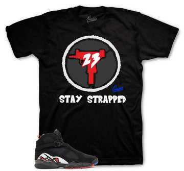 Retro 8 Playoffs Shirt - Stay Strapped - Black