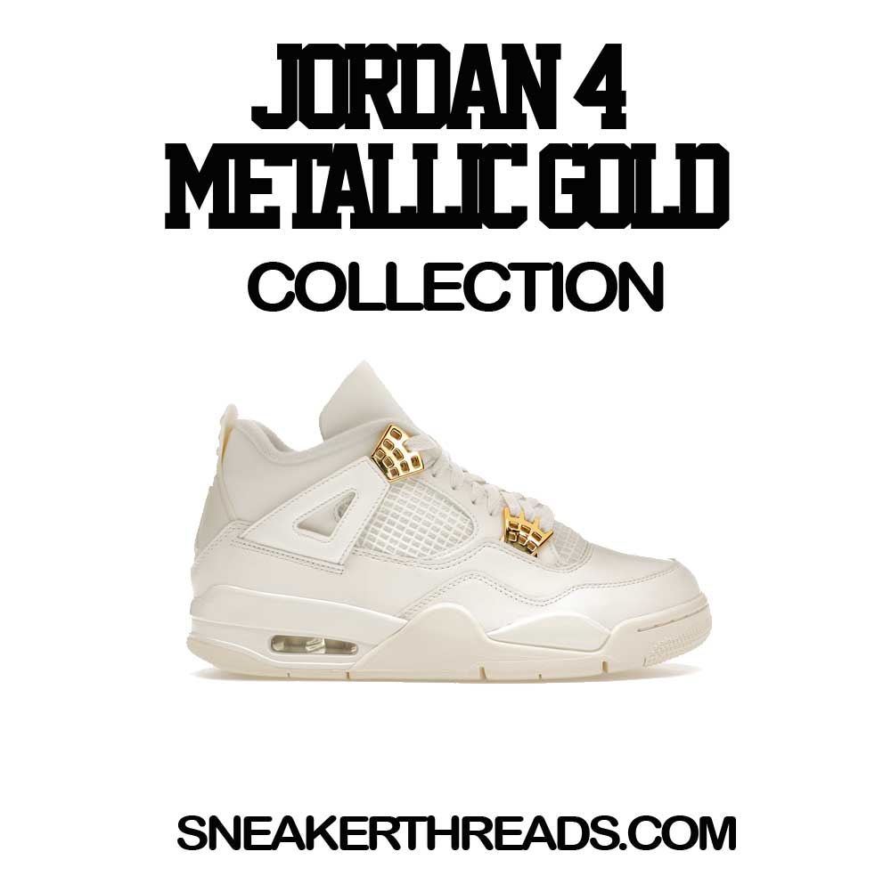 Retro 4 Metallic Gold Shirt - Time Is Money - Natural