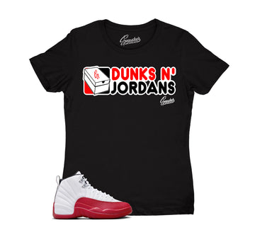 Womens Cherry 12 Shirt - Dunks n Jordans - Black