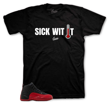 Retro 12 Flu Game Shirt - Crest - Black