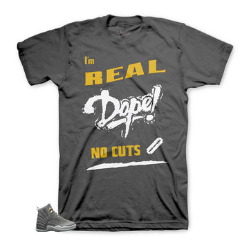 Dark grey 12 tees match Jordan 12 | dope sneaker tee shirt.