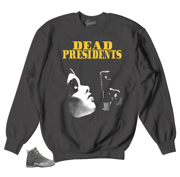 Sweaters match Jordan 12 dark grey wolf | Dead pres sweaters.