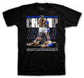 Black hyper royal Jordan 13 shoes that match with mens t shirt collection