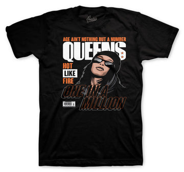 Retro 1 Electro Orange Shirt - Queens - Black
