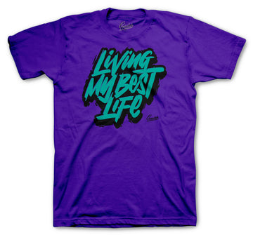 Shirt collection matches the Jordan 5 purple grape sneakers