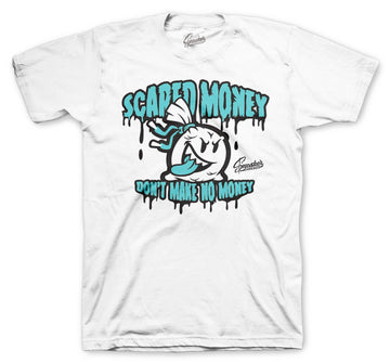 Jordan 5 Island Green Scared Money tee to match perfect