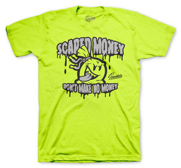 T shirt collection has matching sneaker Jordan 4 neon volt collection