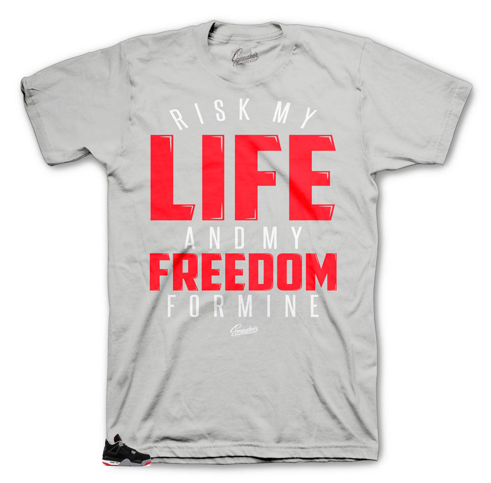 Jordan 4 bred shoes match shirt designed to match the jordan4 breds