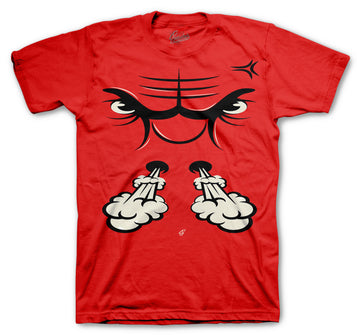 Fire Red Jordan 4 sneakers to match guys tee collection