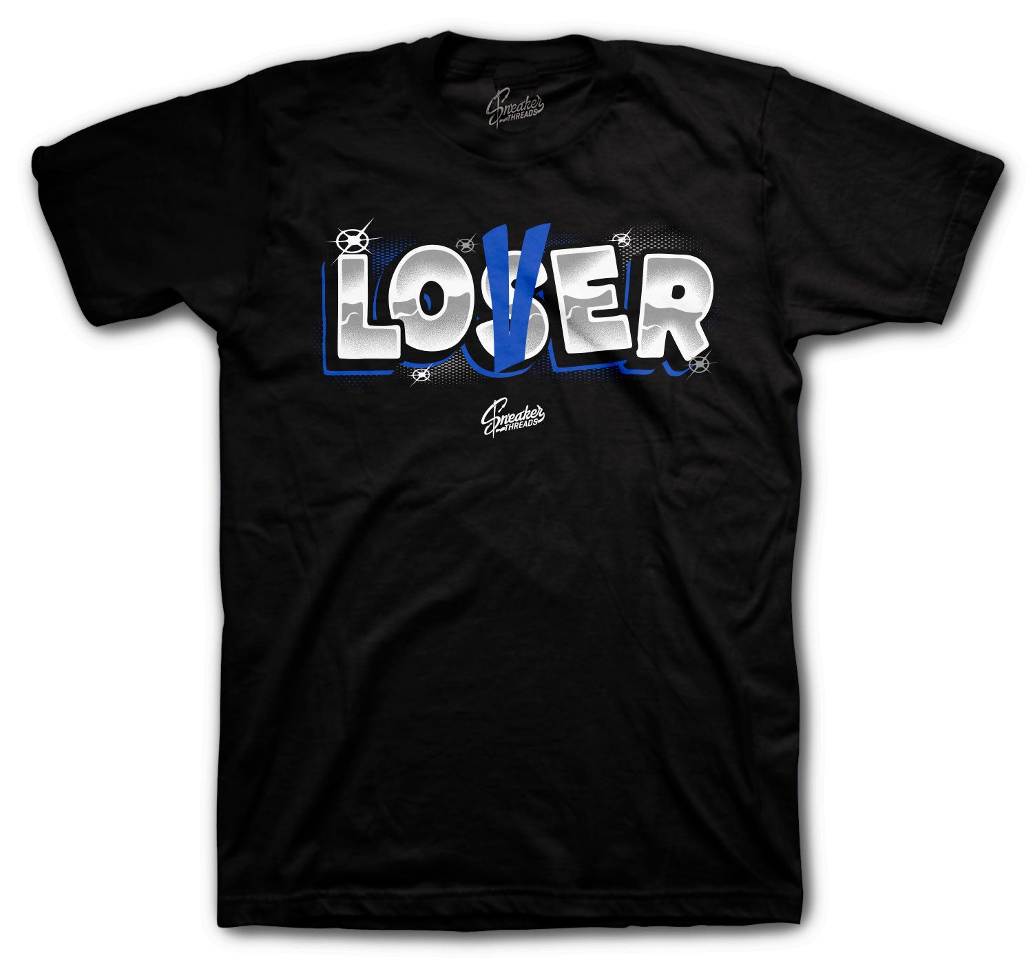 Retro 5 Racer Blue Shirt - Lover Loser - Black