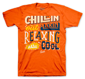 Foamposite Rugged Orange sneaker collection matching with mens tee collection