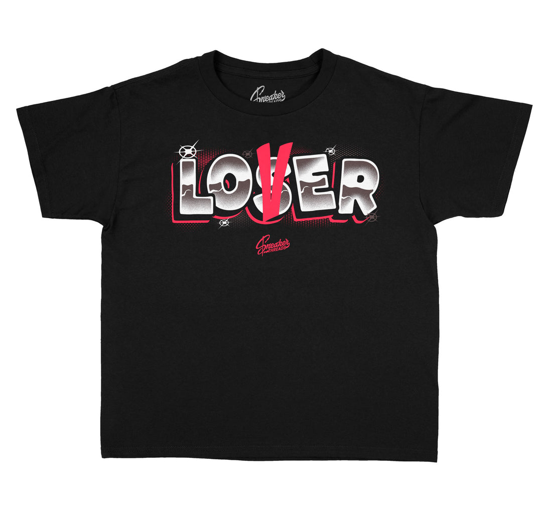 Kids Jordan retro 4 red thunder  shirt to match perfect Thunder 4s