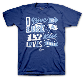 Retro 12 Indigo Shirt - Love Kicks - Stone Blue