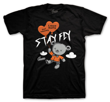 Retro 1 Electro Orange Shirt - Money over Love - Black