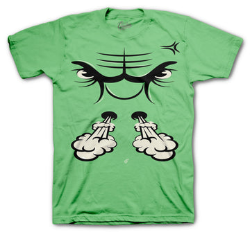 Retro 1 Zen Green Shirt - Raging Face - Lime