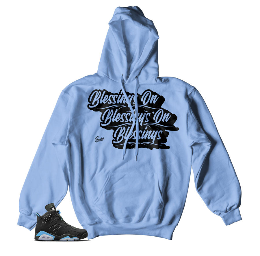 Jordan 6 UNC hoodies match | University blue 6 hoody match shoes.
