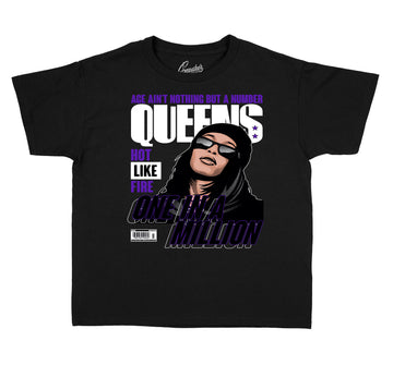 Kids Dark Concord 12 Shirt - Queens - Black