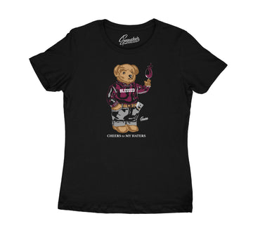 Womens Singles Day 6 Shirt - Cheers Bear - Black