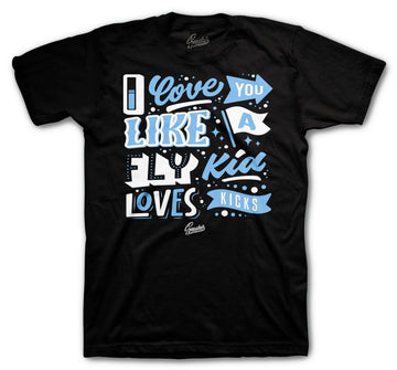 T shirts for men designed to match the Jordan 9 university blue sneaker