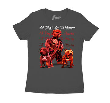 Red Flint Jordan 13 sneaker collection made to match with ladies t shirt collection