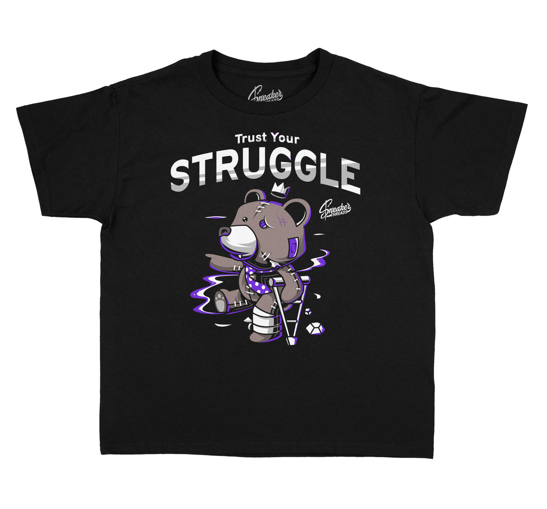 Kids Jordan 13 court purple sneaker tees match Court purple shoes