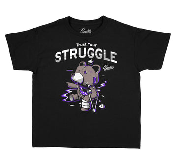 Kids Jordan 13 court purple sneaker tees match Court purple shoes