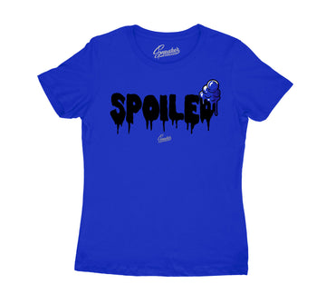 Ladies T shirt collection matching jordan 5 Racer Blue sneaker collection | Girls sneaker outfits