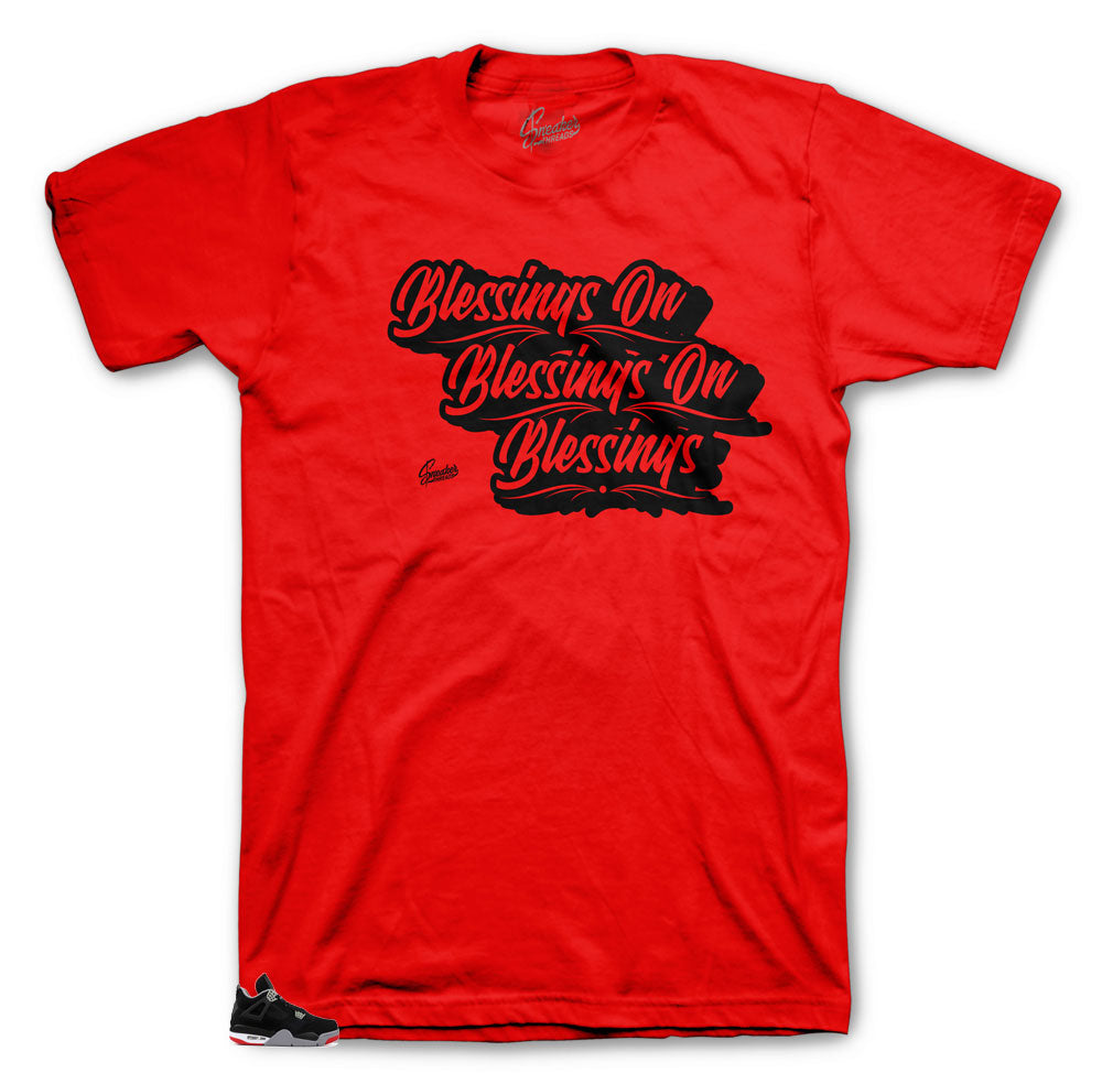 Jordan 4 Bred original blessings tee to match sneakers