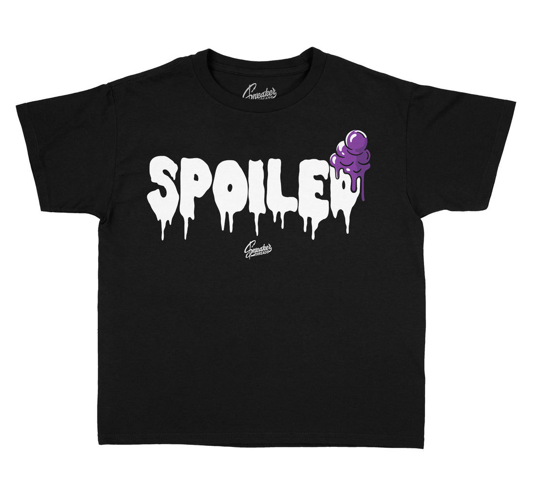 Kids Jordan 13 court purple sneaker tees match Court purple shoes