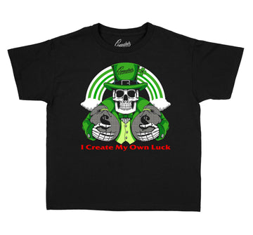 Kids Lucky Green 1 Shirt - Own Luck - Black